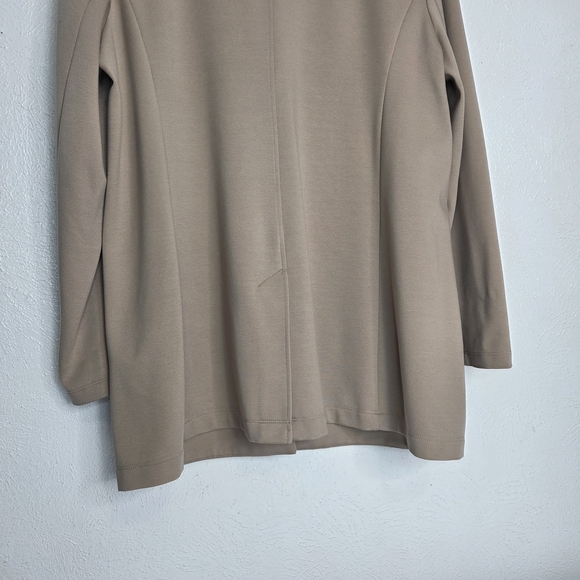 Eileen Fisher Flex Tencel Ponte Notch Collar Jacket Bramble Tan Women's Large - Picture 13 of 16